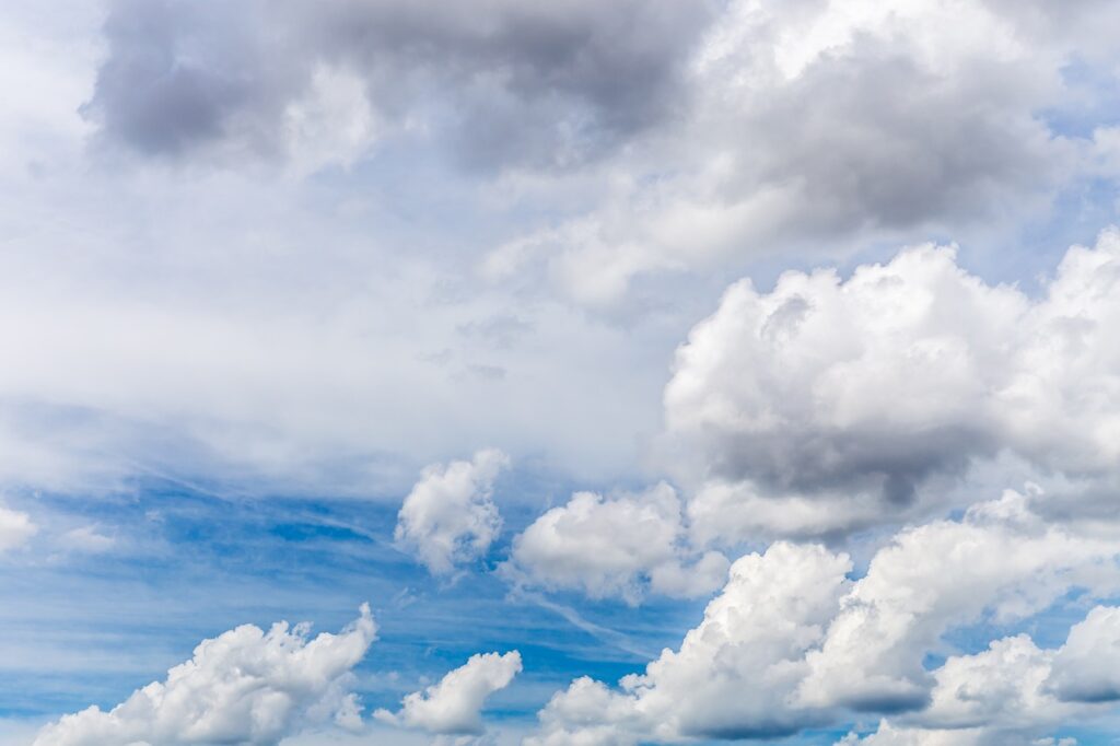 A blue sky with white clouds, the land of dreams and a good night's sleep