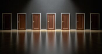 There are seven doors in this picture. Which one our you choosing and are you choosing your own luck?