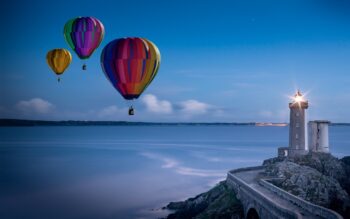 Three hot air balloons, rising upwards, which is exactly what you can do with your life.