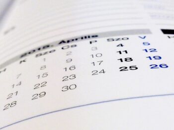 A page in a calendar. What's on your calendar? What are you planning?