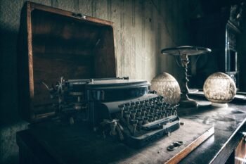 A typewriter, converting thoughts into something real